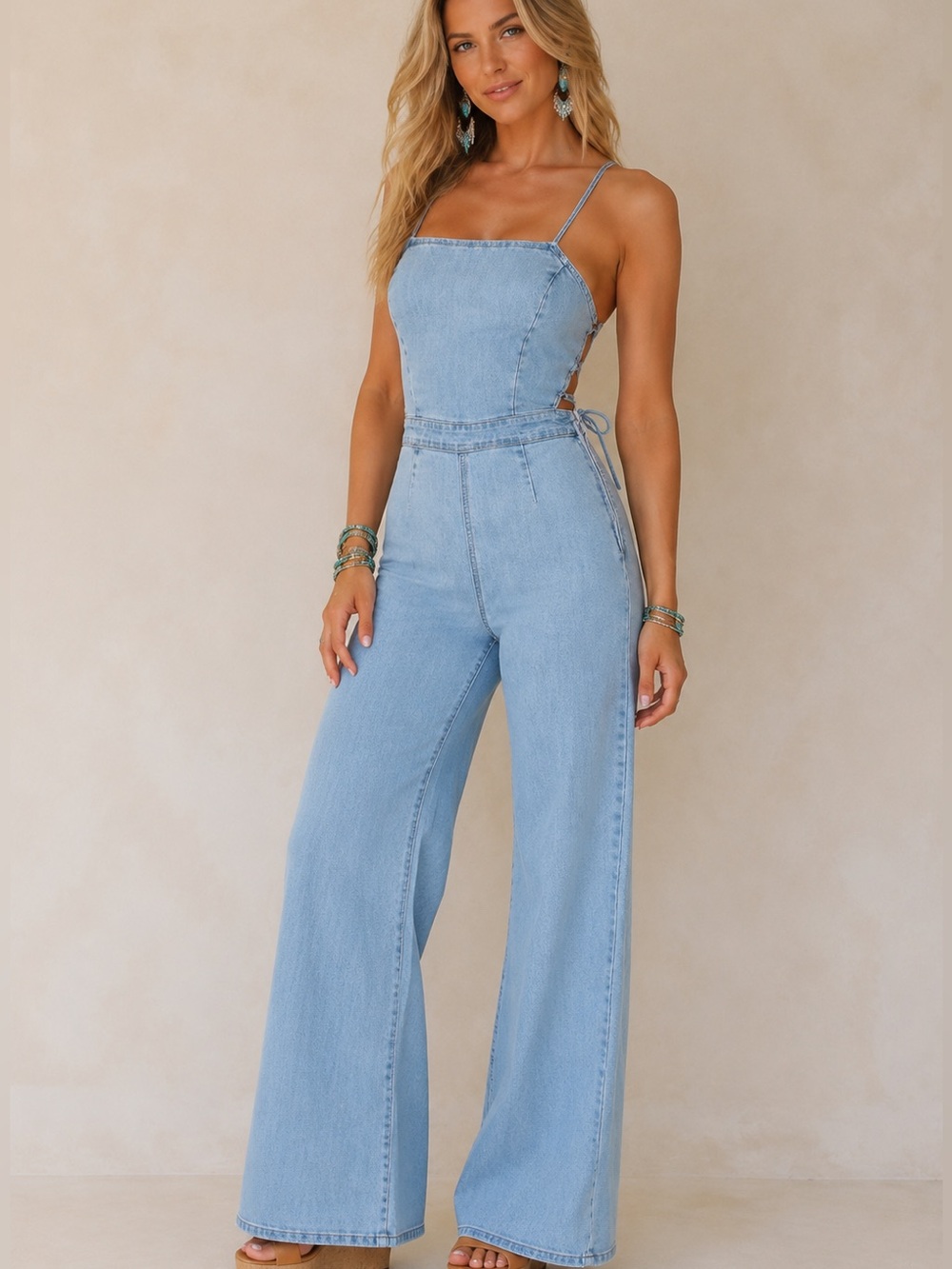 Good American Vacay Palazzo Jumpsuit - Picture 2 of 9